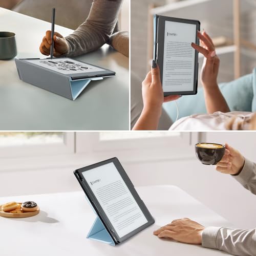 Image of CoBak Case for Tablet Reader - All New PU Leather Cover with Auto Sleep Wake Feature for Tablet Reader 10.2 inch 2022 & 2024 Released with Pen Holder (not Compatible with Remarkable),Sky Blue