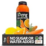 O2 Living Juice Organic Cold Pressed Juice, 12-Pack Carrot Kick, No Sugar or Water Added, Made with Carrot, Orange, and Yellow Beet, Loaded with Nutrients, Vitamins, Enzymes, and Minerals