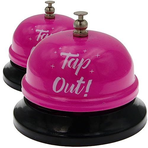 WEKOIL Call Bell - Juego de 2 campanas de servicio de escritorio para restaurante, hotel, cocina, fiesta, oficina, ancianos, campana rosa grande, 2.9 pulgadas