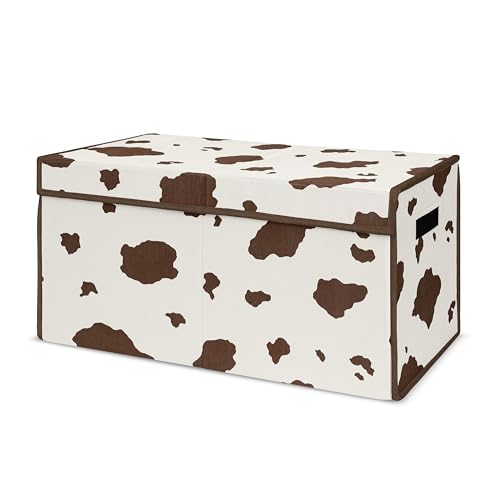 Image of Sweet Jojo Designs Wild West Cow Print Boy Small Fabric Toy Bin Storage Box Chest For Baby Nursery or Kids Room - Brown and Cream Western Southern Country Animal