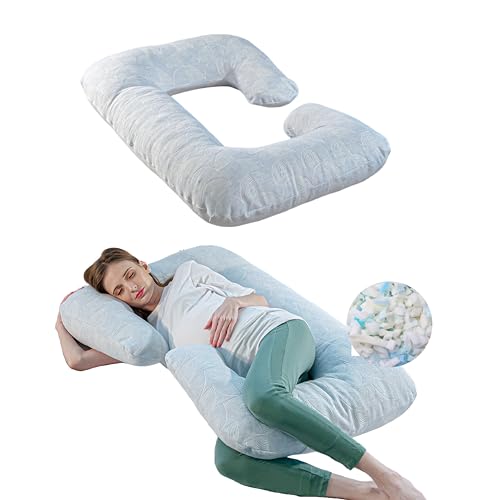 Image of The White Willow Pregnancy Pillow for Pregnant Women-Maternity Pillow for Pregnancy Sleeping-C Shape Pillow for Sleeping-Pregnancy Pillow for Women-Belly Support Pillow-Gift for Expectant Mother-Blue