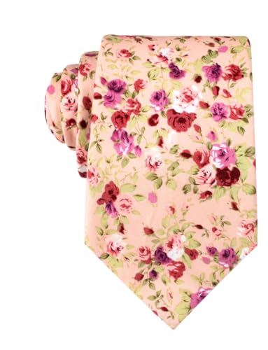 Image of OTAA Floral Necktie Casual Ties for Men - Perfect Neck Tie for Groomsmen Wedding Ties or Formal Occasions