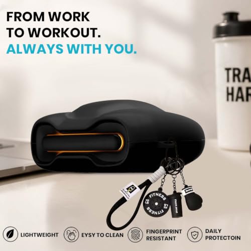 Image of Soft Silicone Case Cover for GoBoult Audio UFO | GoBoult Astra | GoBoult Mustang Torq with Gym Boxing Keychain (Black)