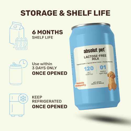 Image of Absolut Pet Lactose Free Milk for Dogs, Ready to Serve High Protein Milk with Calcium & Vitamins | Complete Daily Nutrition with Easy Digestion (120ml, Pack of 4)