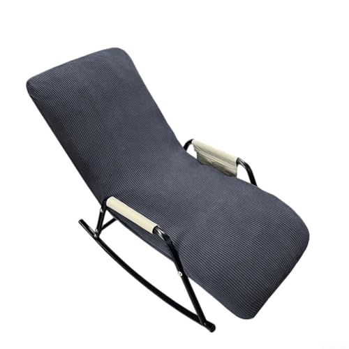Funda para silla mecedora reclinable con dobladillo elástico para siesta y marcos basculantes, cobertura consistente en interiores y exteriores (gris oscuro)