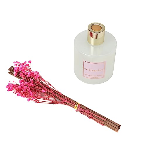 Image of Cocorrina Reed Diffuser Set - White Peach& Oolong Reed Diffuser 2 Packs 6.7oz Scent Fragrance Oil Diffuser for Bedroom Bathroom