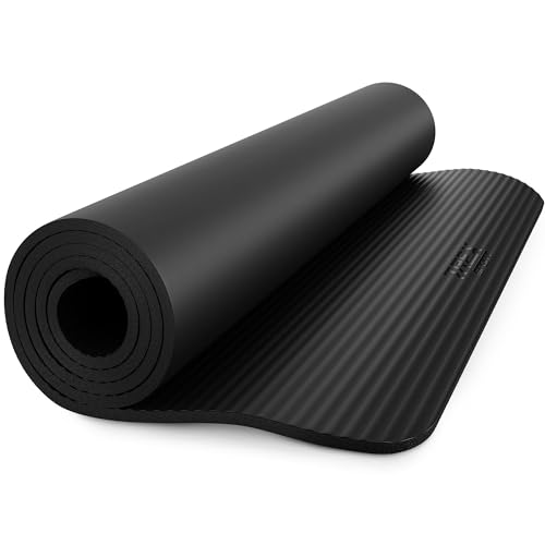 TREX SPORT Gymnastikmatte extra dick und weich | Fitnessmatte 190x80x1cm mit Tragegurt | Yogamatte rutschfest (Black Night)