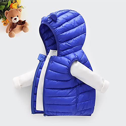 Image of AIWUHE Baby Boys Girls Hooded Puffer Vest Winter Lightweight Sleeveless Bear Ears Zipper Up Jacket Down Vest Coat Vests Kids