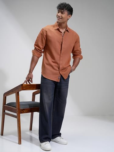 Image of Highlander Men's Relaxed Fit Casual Shirt | Cotton Linen | Relaxed fit | Full Sleeves