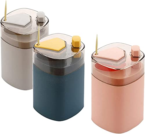 H&W 3Pcs Toothpick Holder Dispenser, Toothpick Holder, Pop-Up Automatic Toothpick Dispenser For Kitchen Restaurant Thickening Toothpicks Without Toothpicks #TOP4