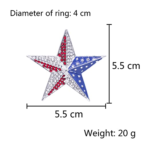 4 Pcs Patriotic Napkin Rings 4Th Of July Blue Red Star Napkin Rings Holder Independence Day Serviette Holder For Dinning Table #TOP2
