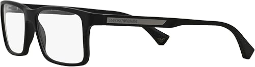 Miniatura 3 de Emporio Armani EA 3038 5063 - Lentes rectangulares de goma de plástico negro 2205in Negro caucho 56-16-140