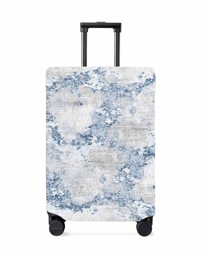 Travel Luggage Cover Spandex Elastic Suitcase Cover for Luggage, Scratch Proof Luggage Cover Protector for Trunk Case 29-32 Inch Luggage, Abstract Marble Texture Blue