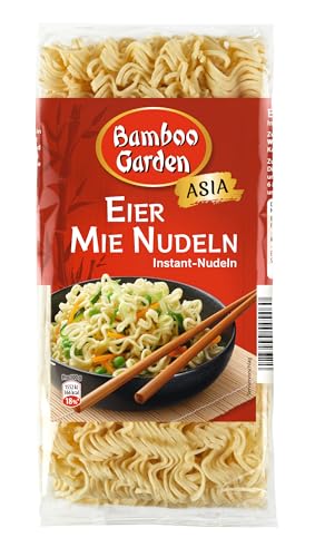 Bamboo Garden - Eier Mie Nudeln | Vegetarische Instant-Nudeln für asiatische Nudelgerichte| Ideal für gebratene Nudeln oder Suppen | Fertig nach 5 Minuten | 250 g im Beutel