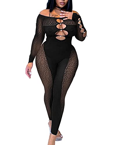 Amazon.com: Sexyshine Women's Bodycon See Through Jumpsuit