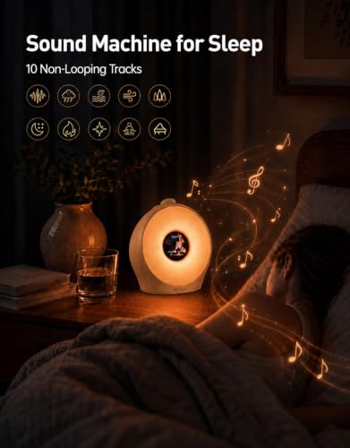 Image of Dekala Sunrise Alarm Clock for Heavy Sleepers with Pulse Wake, Sunset Sound Machine with Breathing Ambient Light, Loud Alarm for Bedrooms, Wake Up Light, Digital Color Display & 7 Themes, No App