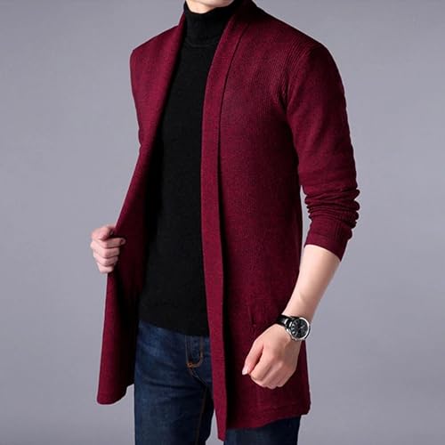 Mens Cardigan Sweater Casual Cable Knit Long Cardigan Sweater Men Ribbed Open Front Sweater3