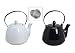 Produktbild 1 x Teekanne mit Sieb Keramik weiß o. schwarz 750 ml, Teatime, Tee, Kanne (schwarz (Stückpreis))