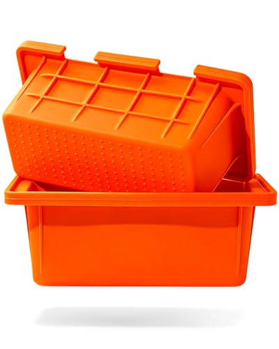 Matchwaves 2Pack Silicone Drip Pan Liners for Blackstone Griddle 17 22 28 36 Inch Reusable Grease Cup Liner Grease Catcher Grease Tray Insert for Blackstone Griddle Accessories Orange