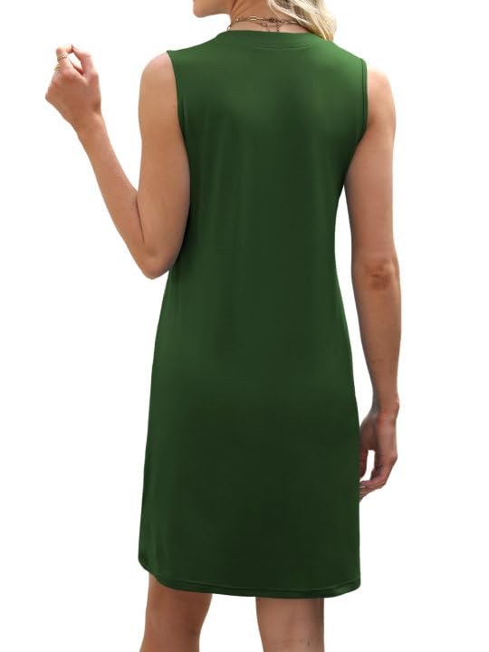 Image of XMTOPYE Women Summer Dresses 2025 Beach Fashion Vacation V Neck Sleeveless Sundresses Casual Work Dress