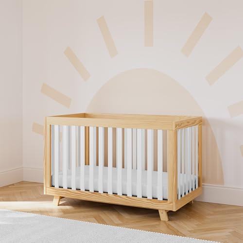 Image of Storkcraft Beckett 3-in-1 Convertible Crib, Natural and White