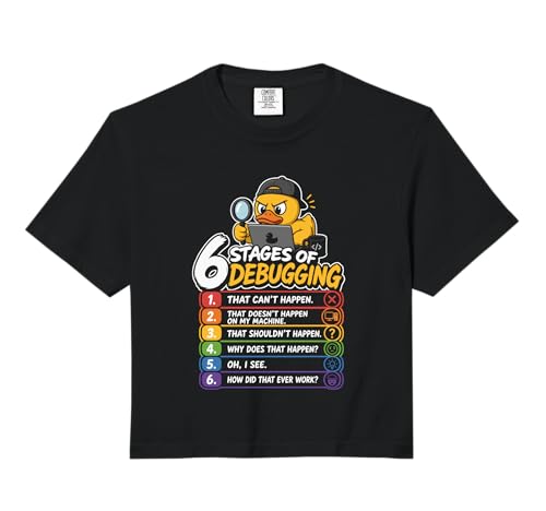 6 Stages of Debugging Software Tester Developer Coder Comfort Colors Crop Top