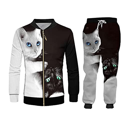 Ensemble à capuche chat noir blanc pour vos moments cocooning - 3