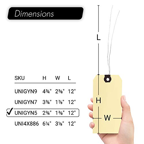 INNOVART Shipping Tags Double Wired 2 3/4” x 1 3/8“, Manila Wire Tags with Reinforced Eyelet, Manila Tags Case of 1000