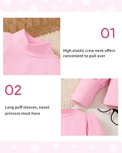 Image of Toddler Girl Clothes Fall Winter Girls Clothing Set Long Sleeve T-Shirt Tops & Plaid Mini Skirts Dress 2Pcs Outfits