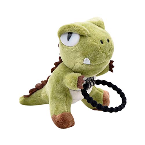 YOUSIKE Women Girls Cute Large 3D Cartoon Dinosaur Hair Rope Plush Toy Bamboo Joint Rubber Band Decorative Ponytail Holder Photo Props Light Green