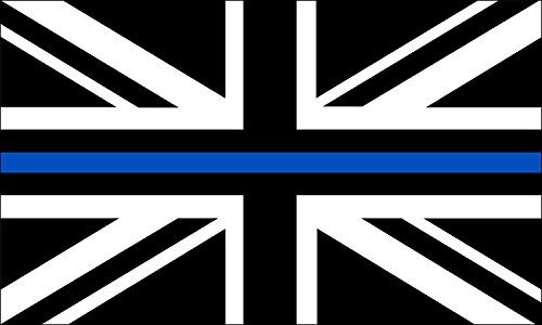 Black Jack Thin Blue Line Sticker (Union Police Cop Uk Bw Flag British Britain) #TOP21