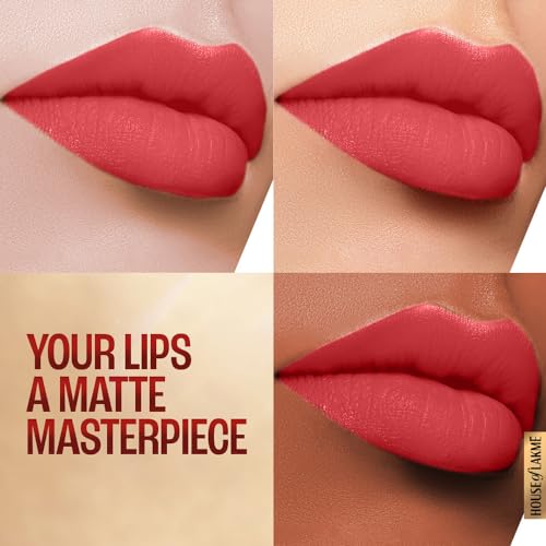 Image of Lakme Powerplay Priming Matte Lipstick, Smooth Matte Finish, Lightweight Lipstick, Smudgeproof, Lasts 16hrs, Hydrates Lips, Peachy Affair, 3.6g (Pack of 2)