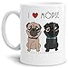 Produktbild Tassendruck Mops-Tasse mit Spruch I Love Möpse/Hund/Tier/Pug/Cup/Mug/Weiss