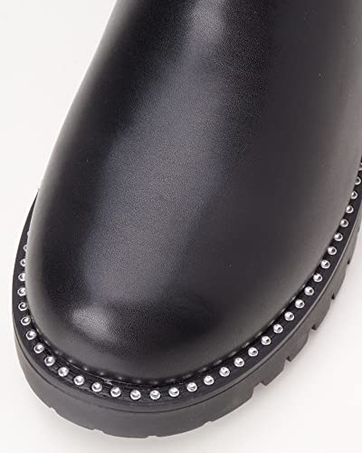 Vince Camuto Girls' Boots - Chunky Combat Moto Riding Boots With Chain (12.5-5), Size 3, Black #TOP4