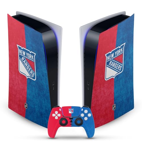 Plaque frontale New York Rangers PS5 style moitié en détresse vinyle officiel NHL