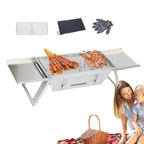 Estufa De Parrilla Para Barbacoa,Parrilla De Carbón Plegable,Estufa de barbacoa plegable para parrilla de camping | de barbacoa inoxidable, estufa de parrilla para acampar, de barbac