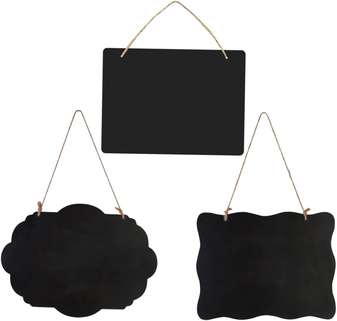 Housoutil 3pcs Mini Wooden Double-Sided Message Board Creative Blackboard for Home Office Decorative Blackboard Wavy Edges