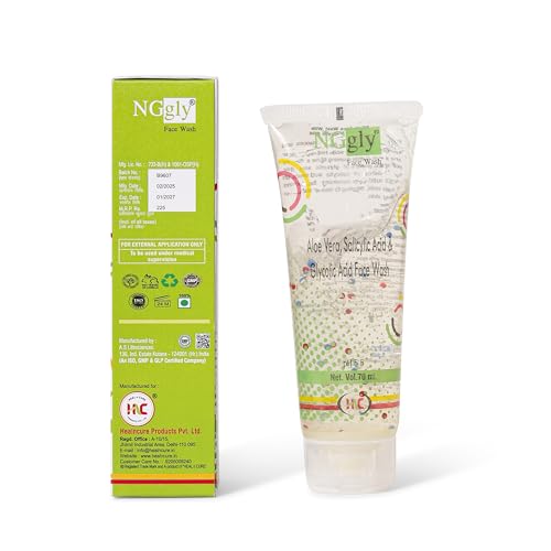 Image of NG Gly Face Wash with Glycolic Acid & Aloe Vera | Deep Cleansing Formula for Acne-Prone & Oily Skin | Controls Excess Oil, Unclogs Pores & Prevents Breakouts | Suitable for Men & Women | Daily Use