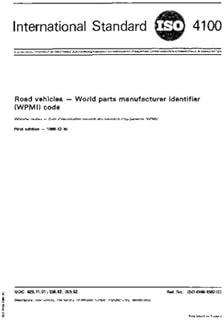 ISO 4100:1980, Road vehicles - World parts manufacturer identifier (WPMI) code