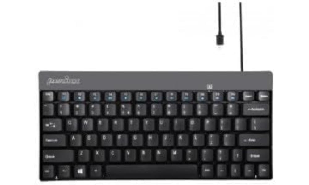 Perixx PERIBOARD-422 Wired Compact Mini Keyboard, USB C Port, Black, 11671