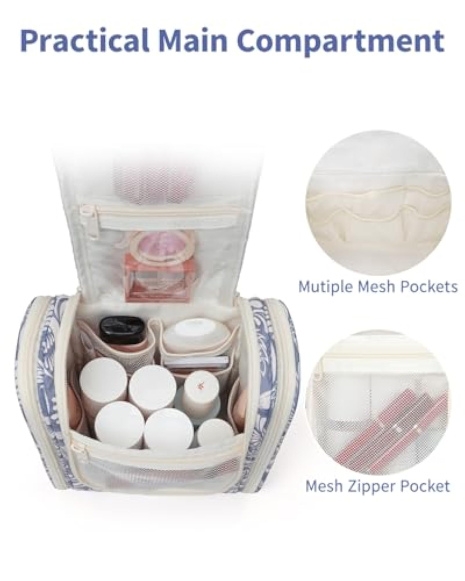 Hanging Travel Toiletry Bag Cosmetic Organizer, Medium Size