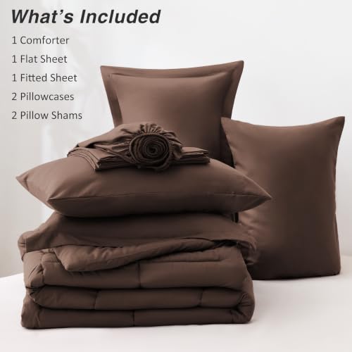 Love's cabin King Size Comforter Set, 7 Pieces Bed in a Bag, Brown by Love's cabin - Used condition - Image 8