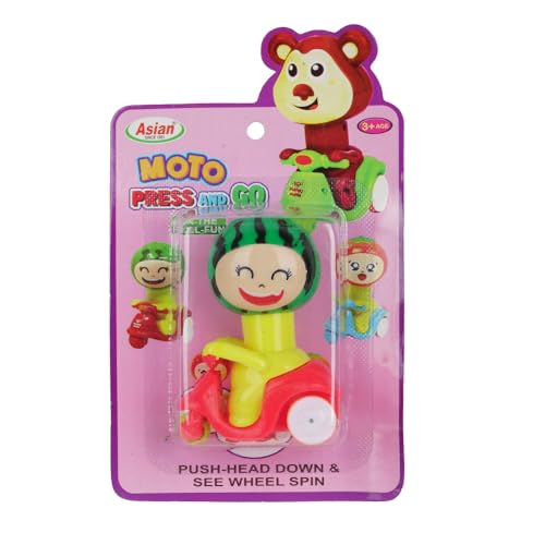 Image of Asian Portable Plastic Cocomelon Press N Go Friction Scooter for Kids Pack of 1 Orange | Baby & Toddlers Toys 6 Months - 5 Years