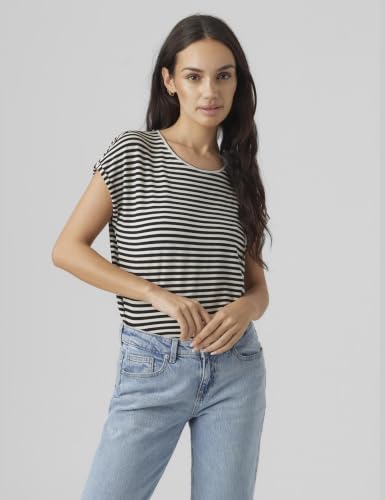 VERO MODA VMAVA Plain SS TOP Stripe GA JRS NOOS – Ansicht 2