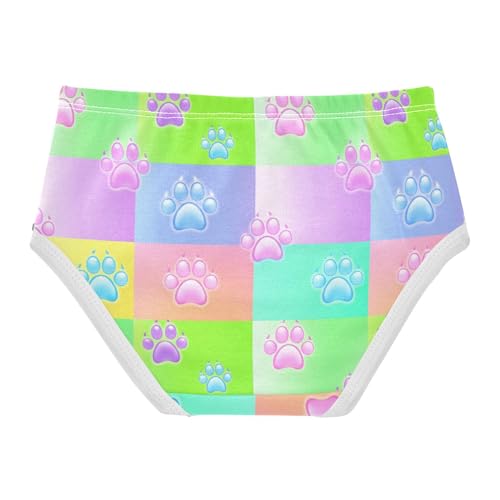 Cute Animal Paw Print Rainbow Toddler Underwear Custom 2t Cotton Little Girl Panties Print Briefs Kids Undies2