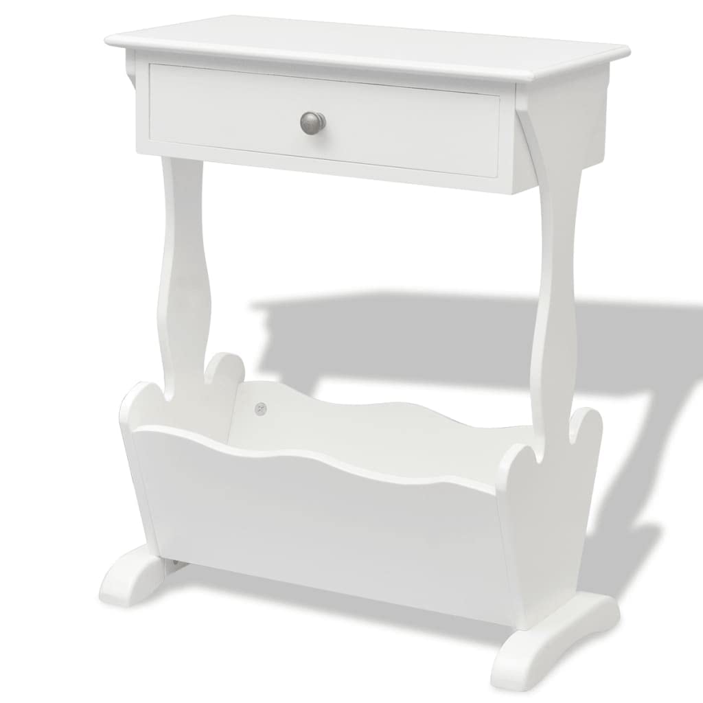 vidaXL Porte-revues Porte-journaux Rangement Etagère à Magazins Table Basse Table d'Appoint Table de Chevet Salon Maison Intérieur Blanc