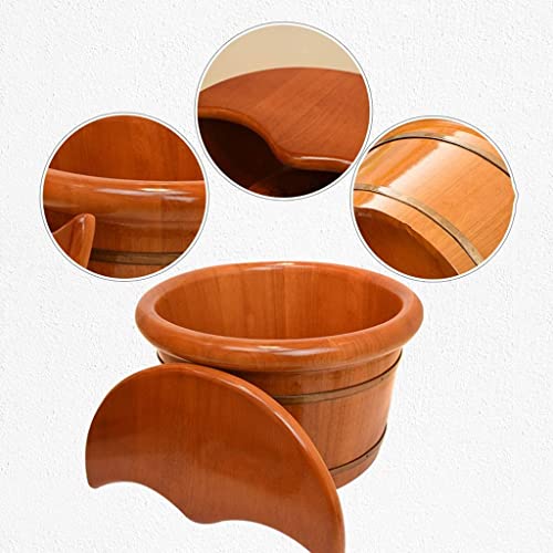Tina para baño de pies de madera con tapa miniatura 7