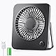 JATEKA Mini Ventilator Akku,USB Tischventilator Sehr Leise mit Wiederaufladbare 2600mAh Batterie,Tragbarer Aufhängbarer Lüfte für Büro,Schlafzimmer,Wohnzimmer,Camping - Schwarz
