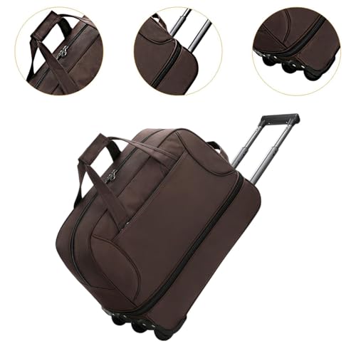 Rolling Duffel Bag Large Capacity Luggage Bag for Business Trip Traveling Picnic, Brown3