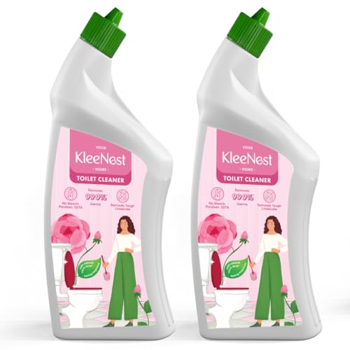 Image of Kleenest Advanced Toilet Cleaner Liquid, Rose - 1 litre (Pack of 2)| Thick Formula with Natural Citric Acid| Limescale Remover| Removes 99.9% germs| Provides Long Lasting Freshness| Bleach Free